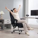 Massage Office Chair, Heated Reclining Computer Chair with Adjustable Height and Footrest, Black
