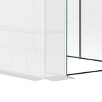 10' x 5' x 7' Outdoor Walk-In Greenhouse, Plant Nursery with Zippered Doors, PE Cover and 3 Wire Shelves, White