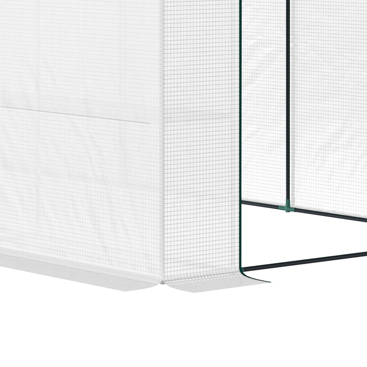 10' x 5' x 7' Outdoor Walk-In Greenhouse, Plant Nursery with Zippered Doors, PE Cover and 3 Wire Shelves, White