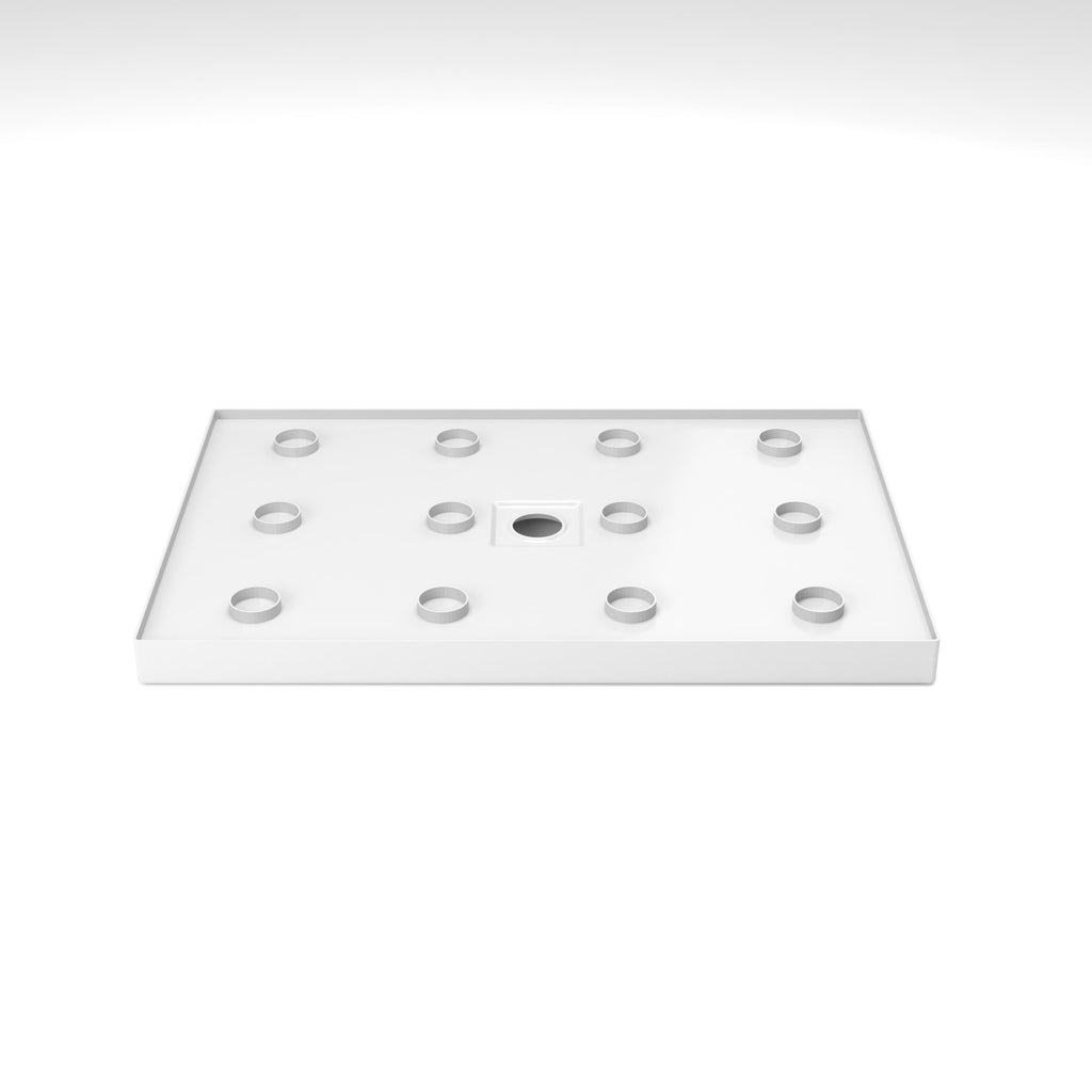 32" x 48" Shower Base with Durable No-Flex Construction, Acrylic 3-Wall Alcove Shower Pan with Center Drain, 48" L x 32" W x 3" H, Gloss White