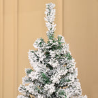 6ft Pre-Lit Snow-Flocked Slim Douglas Fir Artificial Christmas Tree with Realistic Branches, 250 LED Lights and 462 Tips