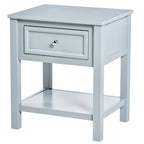 Sofa Side Table, Accent End Table with Storage Drawer and Bottom Shelf for Living Room,Gray