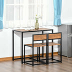 3-Piece Industrial Dining Table Set for 2, Kitchen Table and Chairs, Dining Room Sets for Small Spaces, Rustic Brown