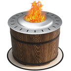 Smokeless Fire Pit, Portable Camping Bonfire Stove with Mat for Backyard, Patio, Picnic, Magnesium Oxide, Brown