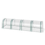13' L x 3' W x 2.5' H Portable Tunneled Greenhouse with 4 Zippered Doors, Water/UV Fighting PVC Cover, Clear
