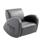 Kids Sofa Rocking Chair with Side Pocket, PU Leather Toddler Armchair for Children Grey