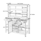 Outdoor Potting Bench with 2 Drawers, Cabinet & Open Shelf, Farmhouse Garden Workstation for Backyard, 50'' L x 19.5'' W x 66'' H, Gray