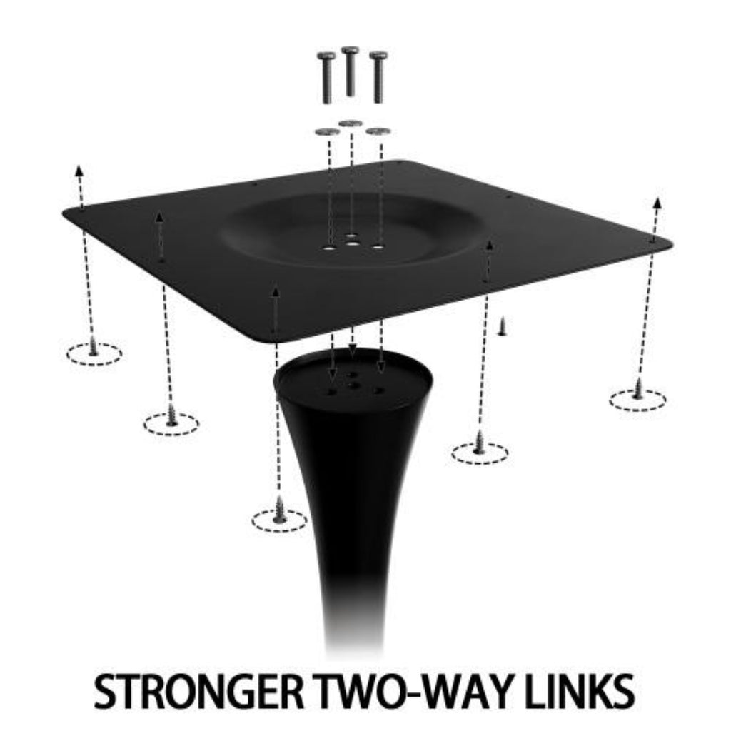 Modern Round Dining Table with Strong Metal Base, Kitchen Dining Room Furniture, Easy to Assemble and Clean, 31.5″ L x 31.5″ W x 29″ H, Black