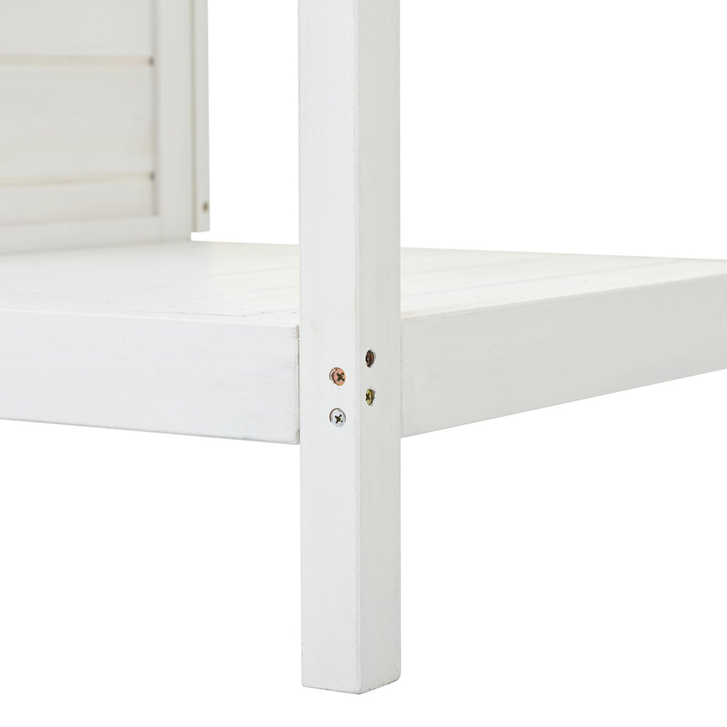 Large Wooden Potting Bench with 2 Drawer, Cabinet, Open Shelf, Farmhouse Garden Workstation for Backyard, 50'' L x 19.5'' W x 66'' H, White