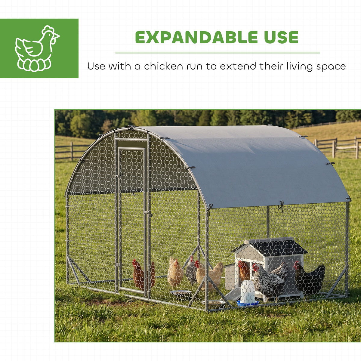 Wooden Chicken Coop Outdoor with Nesting Box, Pull-Out Metal Tray, for 1-2 Chickens, Rabbits, Ducks, 36" x 25" x 27"
