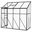 8' x 4' Walk-in Polycarbonate Greenhouse, Lean-to Aluminum Green House with Rain Gutter and Foundation, Black