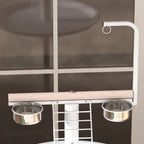 Bird Stand with Wheels, Perches, Feed Bowls, Round Tray for Parrot