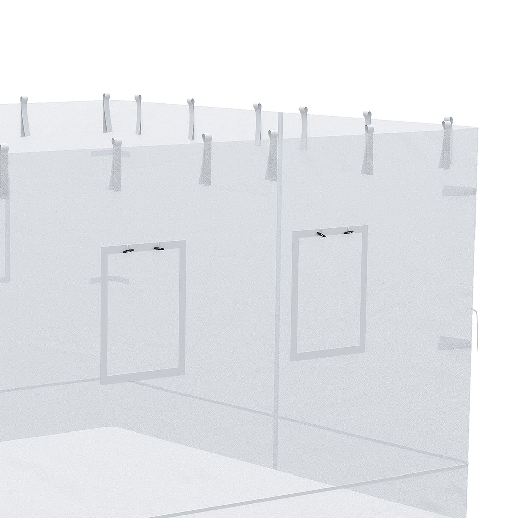Canopy Screen Walls, Replacement Netting with 6 Service Windows and 1 Door, for 10' x 10' Canopy Tent, White