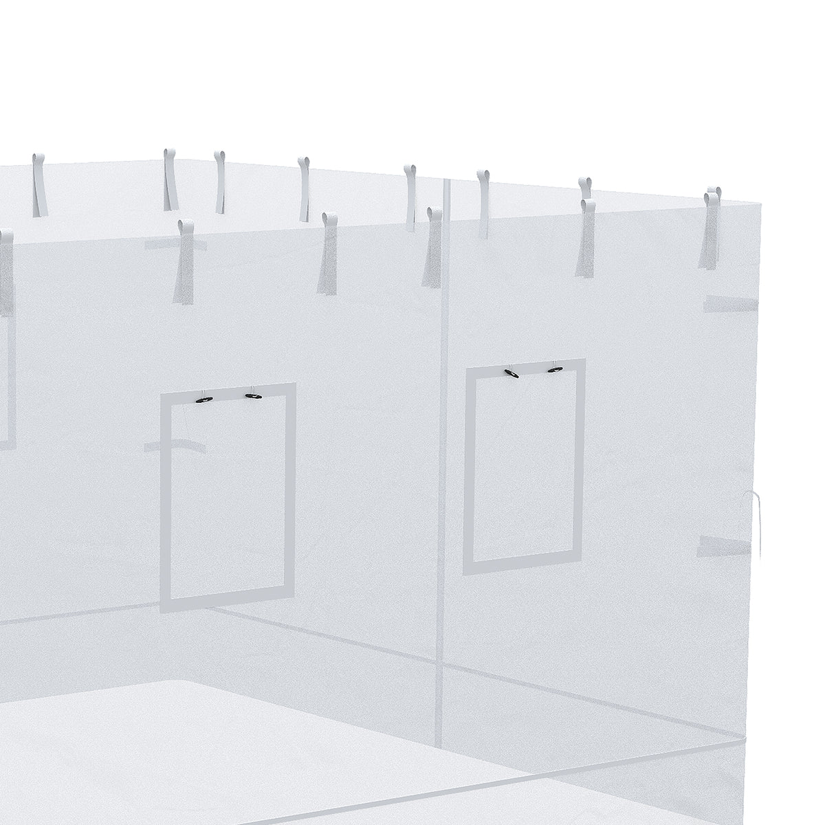 Canopy Screen Walls, Replacement Netting with 6 Service Windows and 1 Door, for 10' x 10' Canopy Tent, White