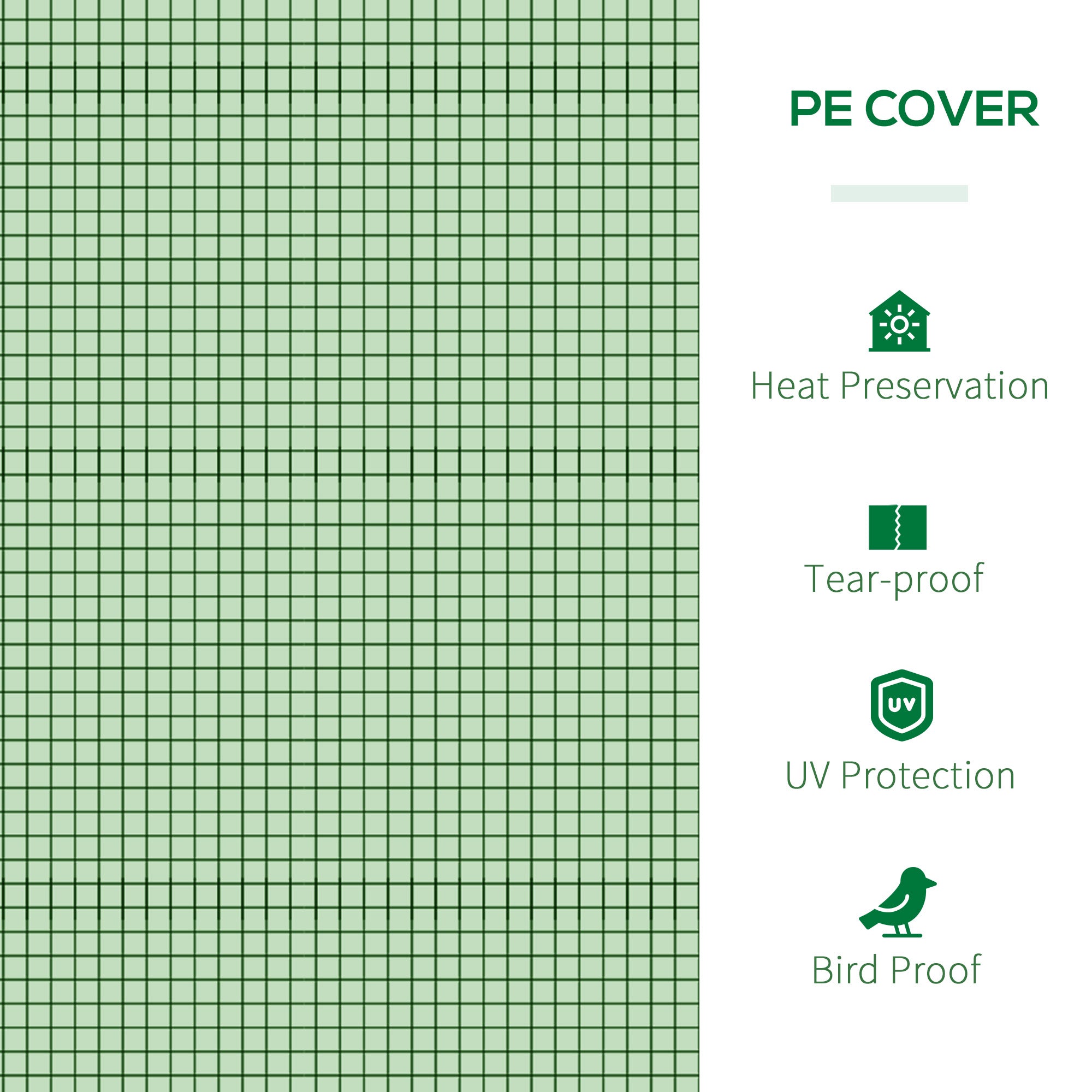 9.7' L x 3' W x 2.5' H Portable Tunneled Greenhouse with 3 Zippered Doors, Water/UV Fighting PE Cover