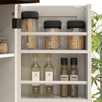 64" Tall Kitchen Pantry Cabinet with Motion Sensor Light, Spice Racks and Adjustable Shelves, White