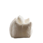 Bean Bag Sofa with High-Density Foam and Faux Fur Fabric, Compressed Sofa Oversized Fluffy Loveseat for Adults, 75" L x 42.5" W x 28.5" H, White