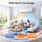 23000 BTU Mini Split Air Conditioner, 22 SEER2 230V WIFI Enabled Inverter AC Unit Cools up to 1500 Sq.Ft