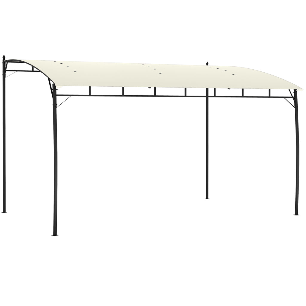 10' x 13' Outdoor Pergola Gazebo, Garden Sun Shade Shelter with Metal Frame for Porch, Patio, Deck, Backyard, Cream