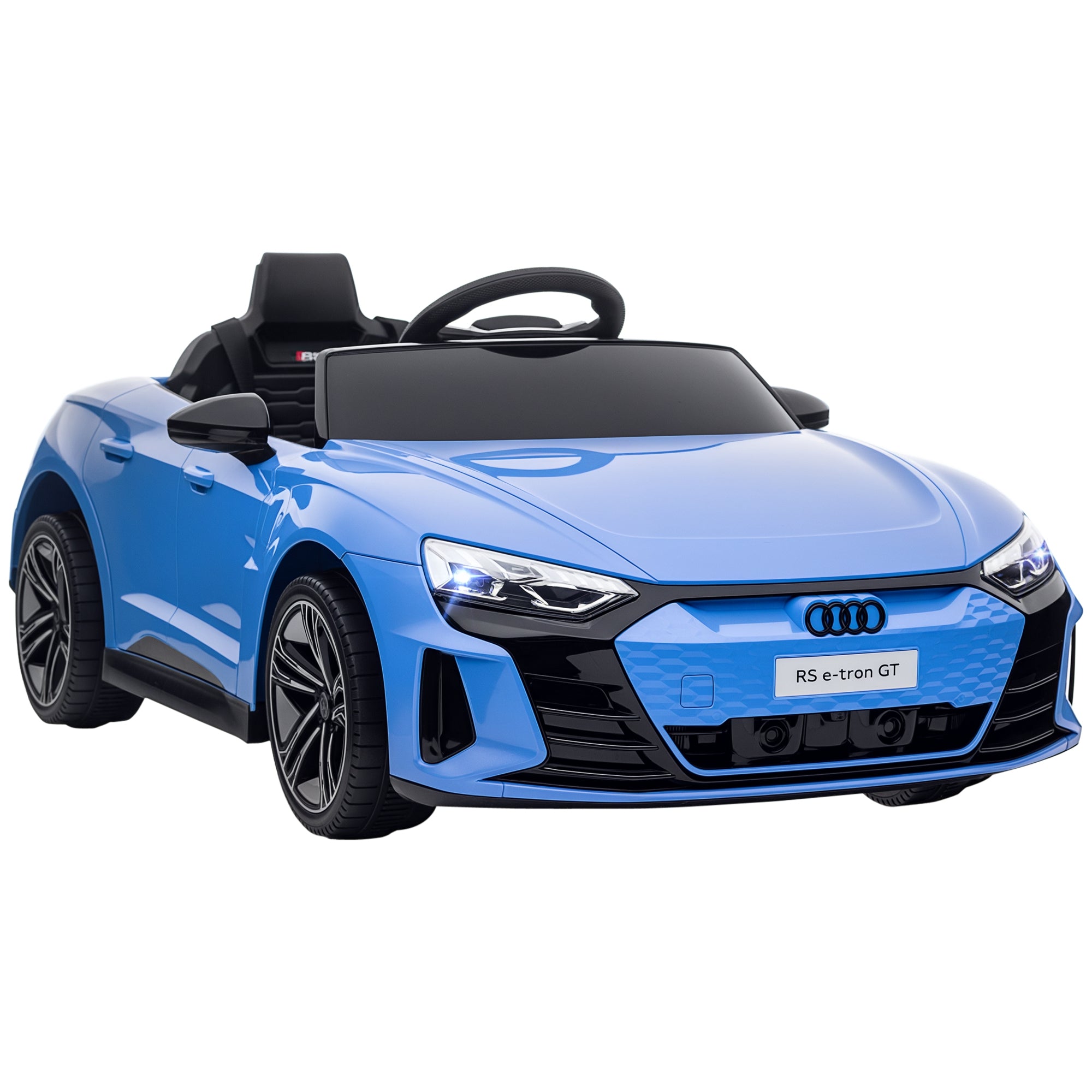 Electric Car for Kids, 12V Licensed RS E-tron GT 3.1 MPH Kids Ride on Car, Ride-on Toy with Remote Control, 4 Suspension Wheels, Horn, Music, Lights, for Boys and Girls, Blue