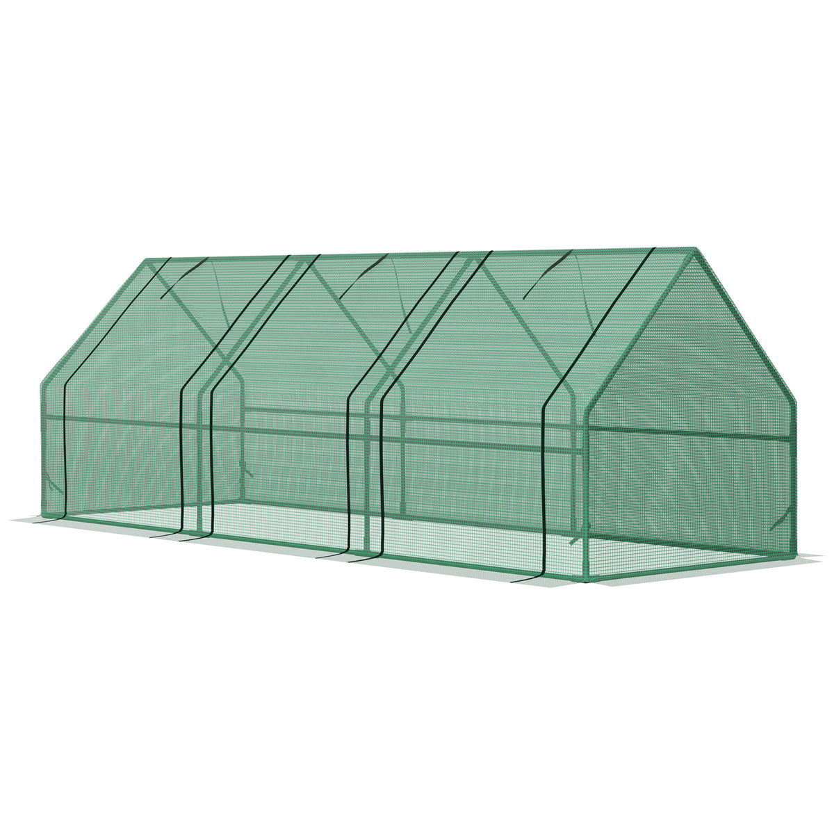 9' x 3' x 3' Portable Mini Greenhouse Outdoor Garden with Large Zipper Doors and Water/UV PE Cover, Green
