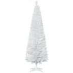 6ft Unlit Pencil Artificial Christmas Tree with Realistic Branches and 390 Tips, Plastic Base, White