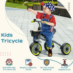 Tricycle for Kids Age 2-5, Toddler Bike for Children, Yellow