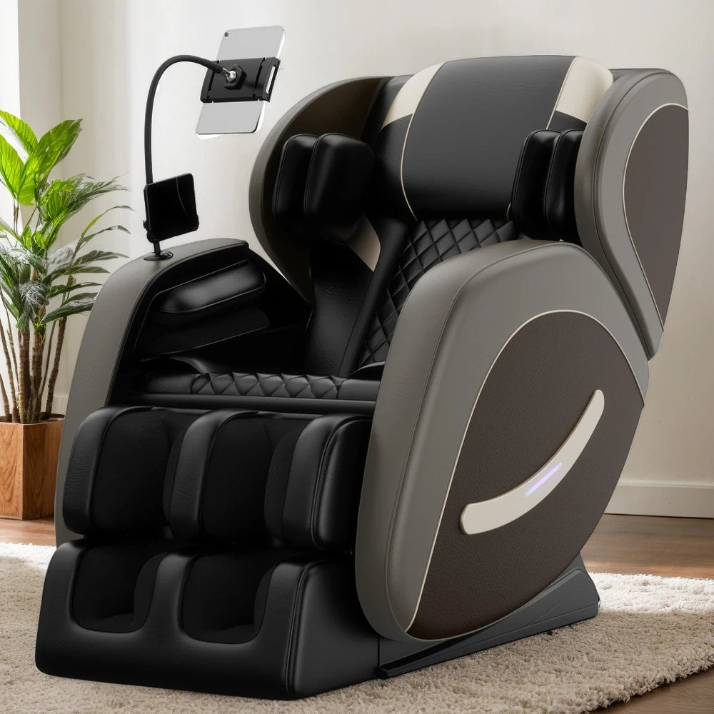 Massage Chair Recliner with Zero Gravity, Full Body Air Pressure, Bluetooth Audio, Heating Function, 51.5" L x 28.5" W x 39" H, Gray