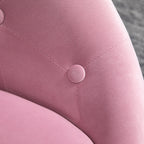 Modern Makeup Vanity Chair Round Tufted Swivel Accent Chair with Chrome Frame Height Adjustable, Pink