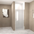 28" Pivot Shower Door with Explosion-Proof Film and Tempered Glass, Bathroom Door with Stainless Steel Handle, 28" L x 0.5" W x 72" H, Chrome