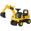 Kids Excavator Ride on Toy CAT Licensed with Manual Shovel, Horn, Hidden Storage for 18-36 Months, Yellow