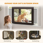 Catio Outdoor Cat Enclosure 25"–41" Outdoor Cat House for Sunbathing, Napping & Overlooking