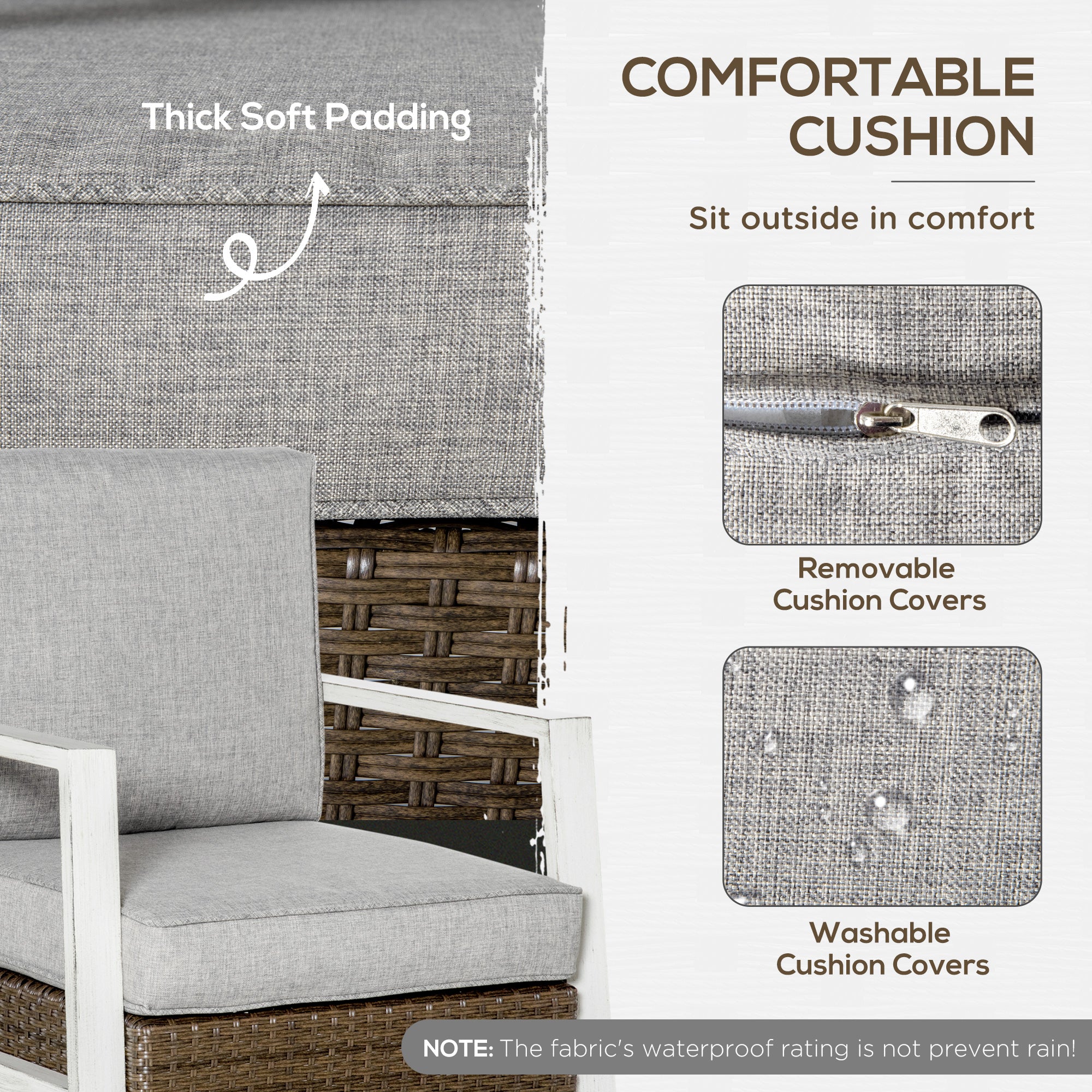Aluminum Patio Furniture Set, 5 Piece Modern Outdoor Conversation Set with Loveseat Sofa, Chairs, Cushions, Coffee Table & Side Table, Gray