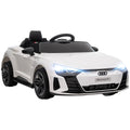 Licensed RS e-tron GT 12V Ride On Car Truck for Kids, Electric Car Ride On Vehicle w/Parent Remote Control, Music, Lights, for Toddlers, White