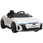 Licensed RS e-tron GT 12V Ride On Car Truck for Kids, Electric Car Ride On Vehicle w/Parent Remote Control, Music, Lights, for Toddlers, White