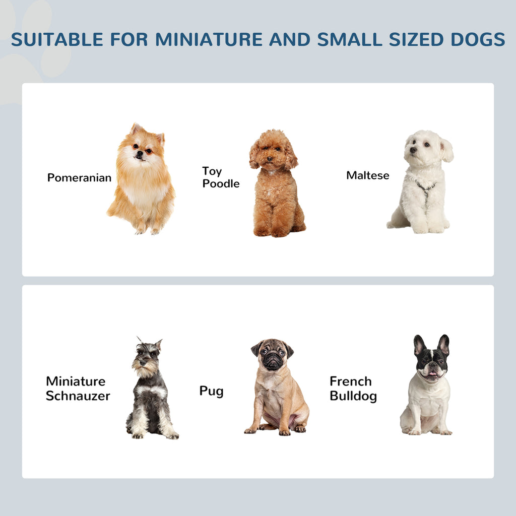 6" Height Small Puppy Dog Feeding Station for Messy Pets, Stainless Steel Elevated Dog Bowls with Modern Wooden Frame, Dog Food Stand Pet Feeding Station, White