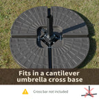 4 Pieces Cantilever Patio Umbrella Base, Fan Shaped Umbrella Weight w/ Built-In Handles & Rugged Material, 148 lbs Water and 220 lbs Water and Sand, Coffee