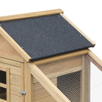 69" Wooden Chicken Coop, Poultry Cage Hen House with Connecting Ramp, Tray, Ventilated Window and Nesting Box