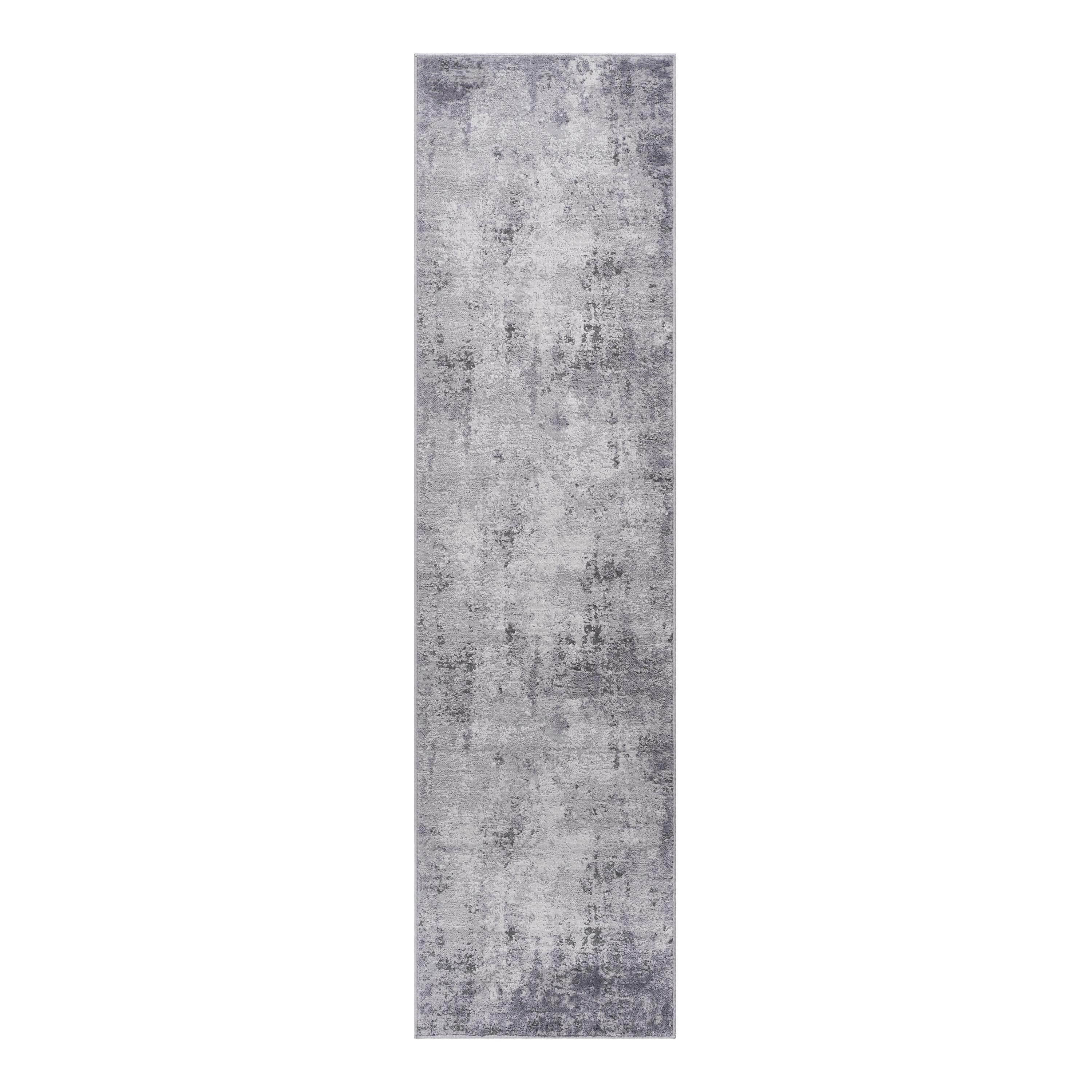 Naar 2x8 Stylish Stain-Resistant Area Rug with Non-Shedding Design, Carpet for Living Room, Bedroom, Home Office, 96" L x 26" W x 0.35" H, Gray