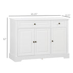 Sideboard Buffet Cabinet, Modern Accent Cabinet with 2 Drawers and Adjustable Shelves, Entryway Cabinet, White