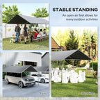 9.6' x 19.5' Carport Heavy Duty Galvanized Car Canopy w/ Included Anchor Kit, 3 Reinforced Steel Cables, Gray
