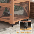 Catio, Outdoor Cat Enclosure House on Wheels with Hammock, Orange