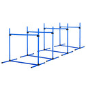 4 Piece Dog Agility Starter Kit with Adjustable Height Jump Bars, Included Carry Bag & Displacing Top Bar - Blue