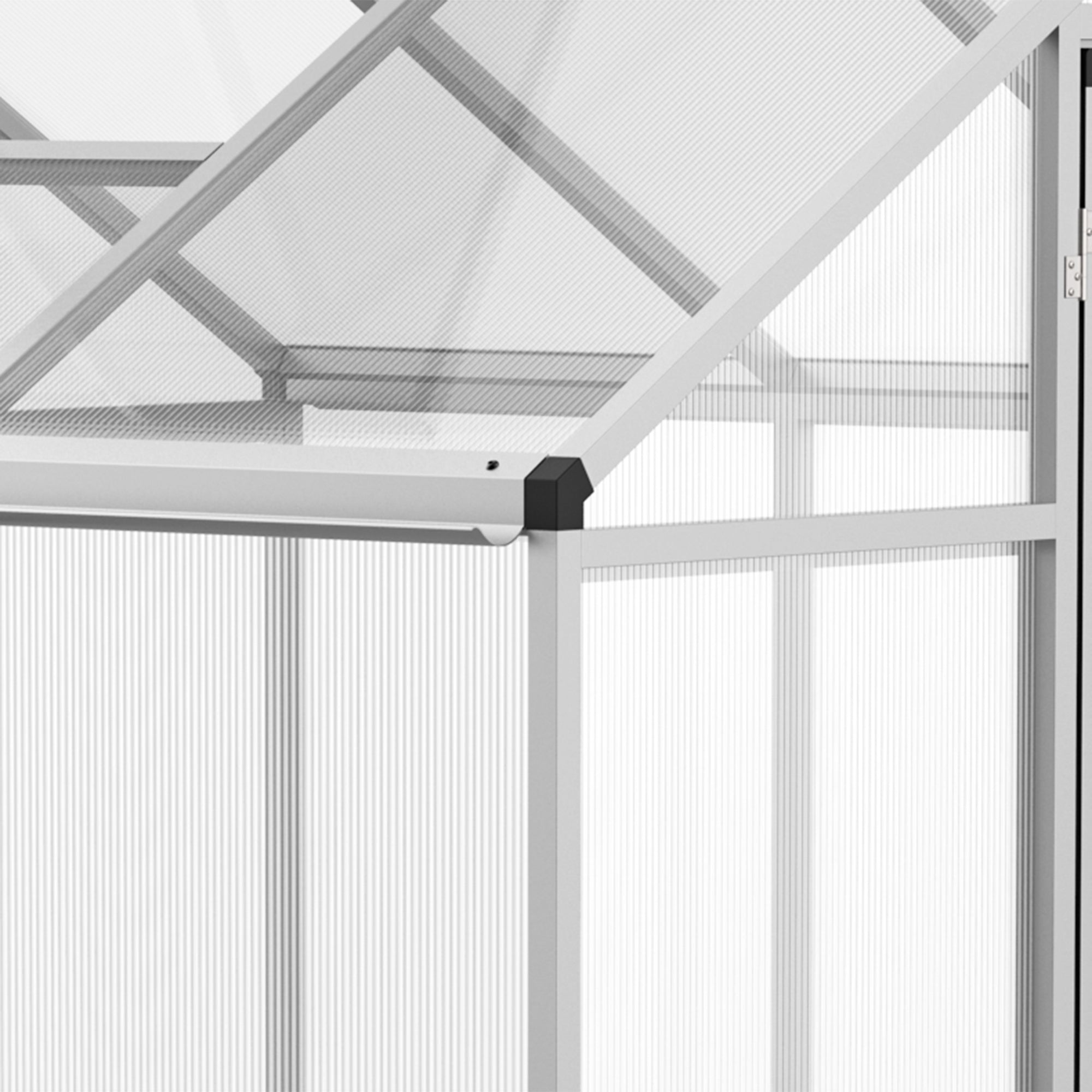 4' L x 6' W Walk-In Polycarbonate Greenhouse with Roof Vent,Greenhouse for Winter