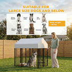 Outdoor Dog Kennel with Roof, 6' x 6' x 6' Heavy Duty Welded Wire Dog Playpen Enclosure with Escape-proof Lock