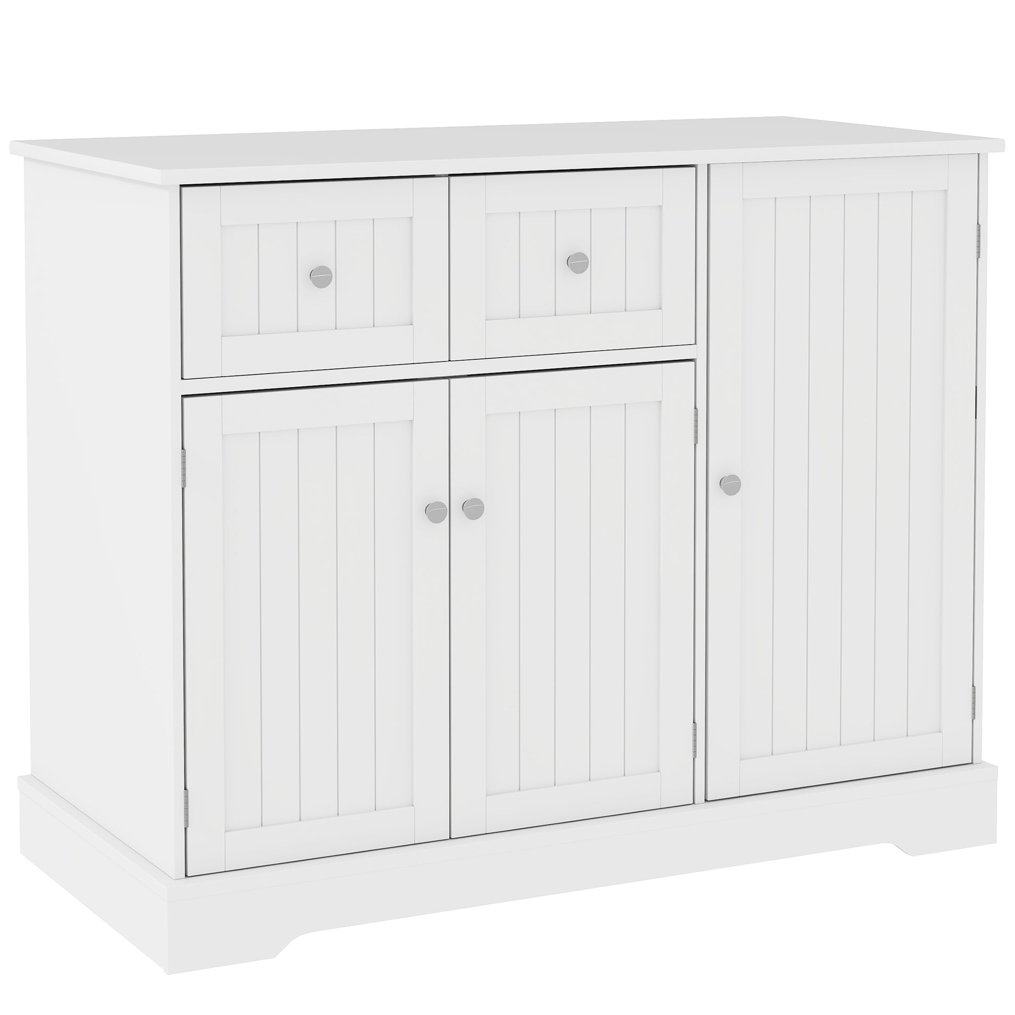 Cat Litter Box Enclosure with Drawers, Storage, Anti-tip Kit, 39" x 18" x 31.5", White