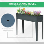 Metal Raised Garden Bed, Elevated Planter Box with Legs and Drain Holes, 39" x 12" x 32", Dark Gray