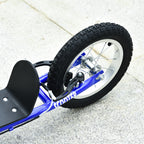 Youth Scooter Kick Scooter for Kids 5+ with Adjustable Handlebar 16" Front and 12" Rear Dual Brakes Inflatable Wheels, Blue