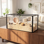 Large Acrylic Hamster Cage, Chewproof Guinea Pig Cage with Openable Top, for Hedgehog, Dwarf Hamster, Rat