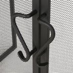 Iron Folding Fireplace Screen with Doors and 4-Piece Tool Set, Matte Finish, 50.5" x 5.5" x 32", Matte Black